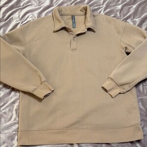 Mondetta Tan Collared Pullover Sweatshirt
